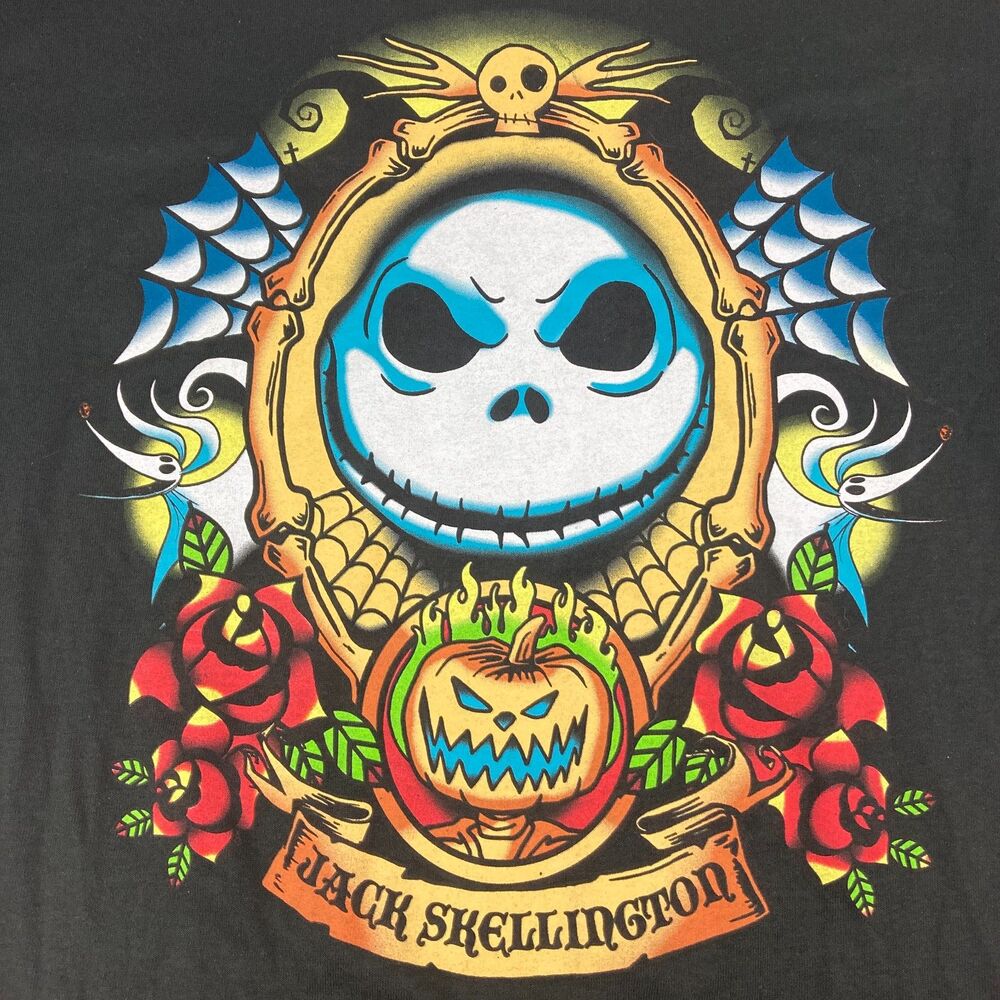 Disney Nightmare Before Christmas Shirt Mens L Jack Skellington Tattoo Tee